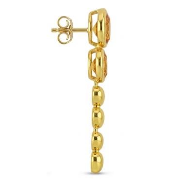 BUY 925 STERLING SILVER WITH NATURAL CITRINE GEMSTONE MOLTEN EARRING