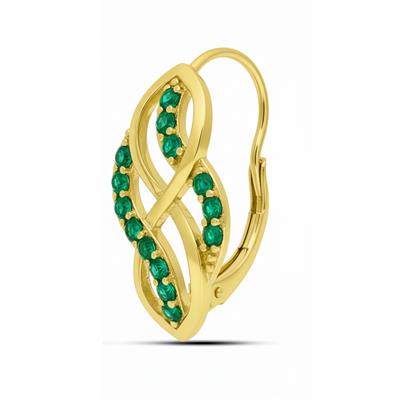 BUY 14K GOLD WITH NATURAL EMERALD GEMSTONE EARRING
