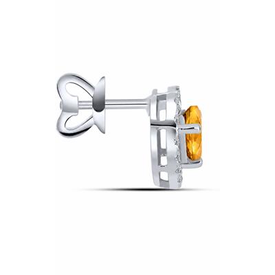BUY 925 SILVER NATURAL CITRINE GEMSTONE HEART SHAPE EARRING