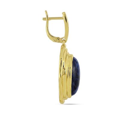 BUY 925 SILVER WITH LARGE PIETERSITE GEMSTONE MOLTEN EARRING IN GOLD PLATED