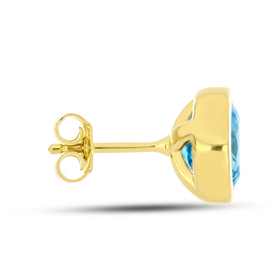 BUY 925 SILVER GOLD PLATED EARRING WITH SKY BLUE TOPAZ GEMTONE 