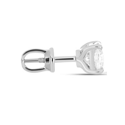 BUY 925 SILVER WITH WHITE MOISSANITE GEMSTONE SINGLE STONE EARRING