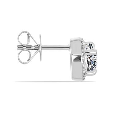 BUY 925 SILVER WITH NATURAL WHITE MOISSANITE STONE EARRING