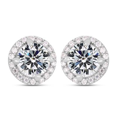BUY 925 SILVER WITH NATURAL WHITE MOISSANITE STONE EARRING