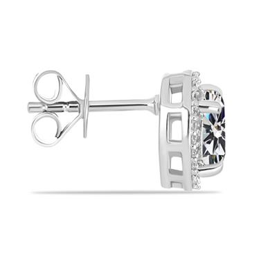 BUY 925 SILVER WITH NATURAL WHITE MOISSANITE GEMSTONE EARRING