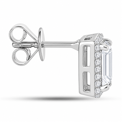 BUY STERLING SILVER NATURAL WHITE MOISSANITE GEMSTONE EARRING