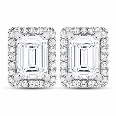 BUY STERLING SILVER NATURAL WHITE MOISSANITE GEMSTONE EARRING