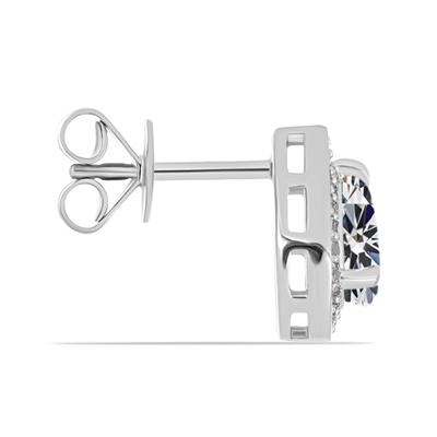 BUY 925 SILVER WITH WHITE MOISSANITE GEMSTONE EARRING