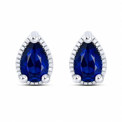 BUY 925 SILVER NATURAL BLUE SAPPHIRE GEMSTONE SINGLE STONE EARRING