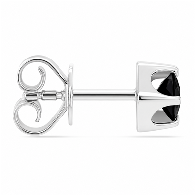 BUY 925 SILVER SINGLE STONE BLACK ONYX GEMSTONE EARRING