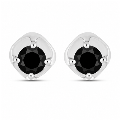 BUY 925 SILVER SINGLE STONE BLACK ONYX GEMSTONE EARRING