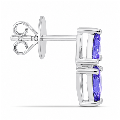 BUY 925 SILVER TWO STONE EARRING WITH TANZANITE GEMSTONE EARRING