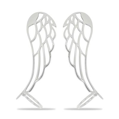 BUY DELICATE ANGEL WING STUD EARRINGS IN STERLING SILVER