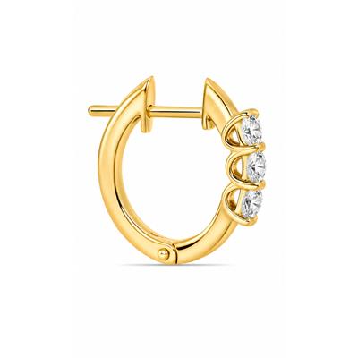 BUY 14K GOLD WITH REAL CVD DIAMOND THREE STONE EARRING