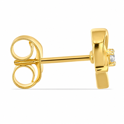 BUY 14K GOLD OPEN HEART CVD DIAMOND STUD EARRINGS