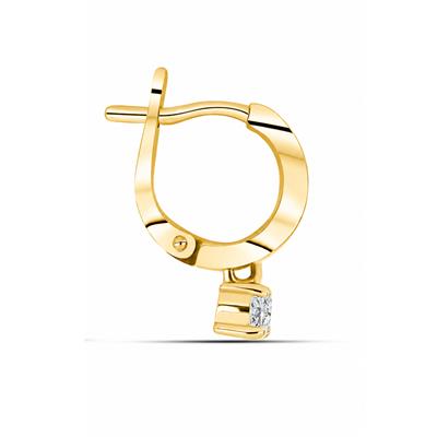 BUY 14K GOLD MINIMALIST CVD DIAMOND HUGGIE HOOP EARRINGS
