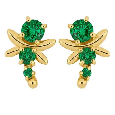 BUY 14K GOLD WITH EMERALD GEMSTONE EARRING
