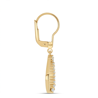 BUY 14K GOLD REAL CVD DIAMOND OPEN TEARDROP EARRING
