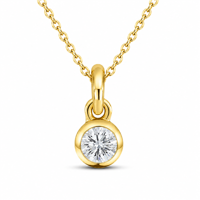 BUY SINGLE CVD DIAMOND STONE PENDANT IN 14K GOLD