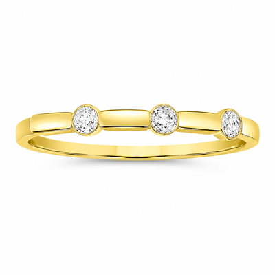 BUY 14K Gold Three CVD Diamond Stackable Ring