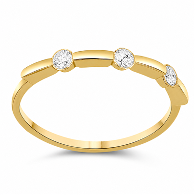 BUY 14K Gold Three CVD Diamond Stackable Ring