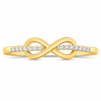 BUY 14K Gold Infinity Ring with CVD Diamonds GEMSTONE