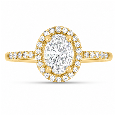 BUY 14K GOLD WITH CVD DIAMOND GEMSTONE HALO RING