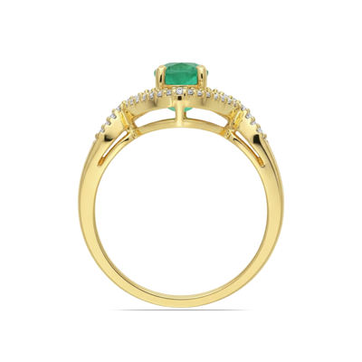 BUY 14K GOLD NATURAL EMERALD GEMSTONE CLASSIC RING