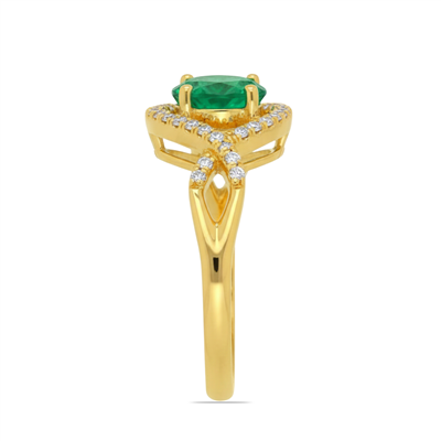 BUY 14K GOLD NATURAL EMERALD GEMSTONE CLASSIC RING