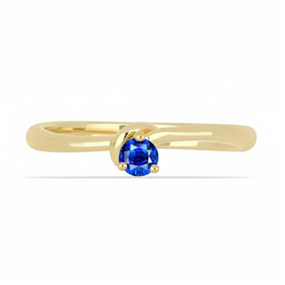 BUY 14K GOLD NATURAL BLUE SAPPHIRE GEMSTONE SINGLE STONE RING