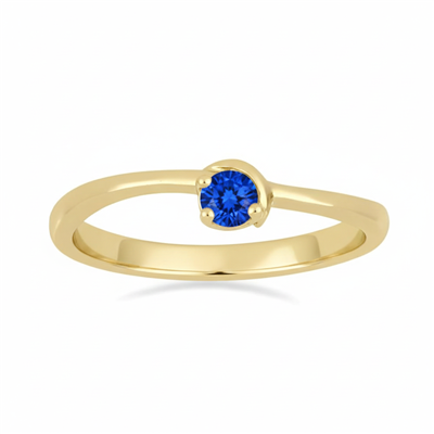 BUY 14K GOLD NATURAL BLUE SAPPHIRE GEMSTONE SINGLE STONE RING