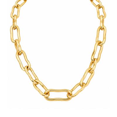 BUY 925 SILVER Gold Plated Statement Link PLAIN Necklace