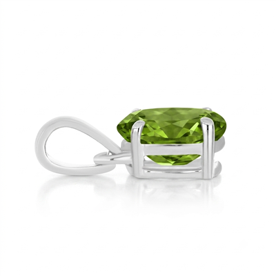 BUY REAL PERIDOT GEMSTONE SINGLE STONE PENDANT IN 925 STERLING SILVER