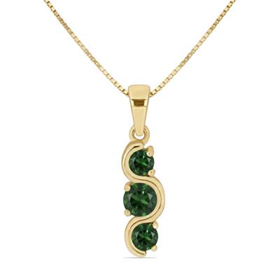 BUY 14K YELLOW GOLD WITH GREEN TOURMALINE GEMSTONE PENDANT