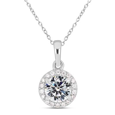 BUY 925 SILVER WITH NATURAL WHITE MOISSANITE GEMSTONE PENDANT