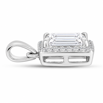 BUY 925 SILVER WITH NATURAL WHITE MOISSANITE GEMSTONE HALO PENDANT
