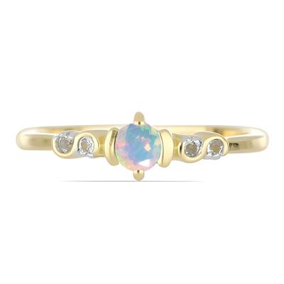 BUY 14K GOLD NATURAL ETHIOPIAN OPAL GEMSTONE CLASSIC RING