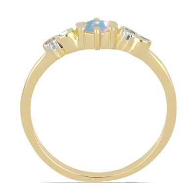 BUY 14K GOLD NATURAL ETHIOPIAN OPAL GEMSTONE CLASSIC RING