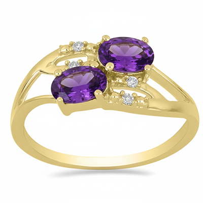 BUY 14K GOLD NATURAL GARNET GEMSTONE STYLISH RING WITH WHITE DIAMOND