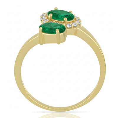 BUY 14K GOLD NATURAL EMERALD GEMSTONE RING