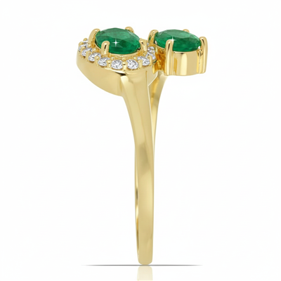 BUY 14K GOLD NATURAL EMERALD GEMSTONE RING