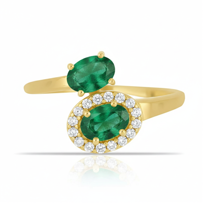 BUY 14K GOLD NATURAL EMERALD GEMSTONE RING