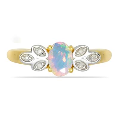 BUY 14K GOLD ETHIOPIAN OPAL GEMSTONE CLASSIC RING