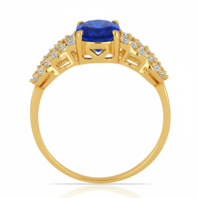 BUY 14K GOLD GENUINE BLUE SAPPHIRE GEMSTONE CLASSIC RING
