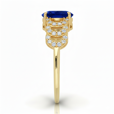 BUY 14K GOLD GENUINE BLUE SAPPHIRE GEMSTONE CLASSIC RING