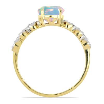 BUY 14K GOLD REAL ETHIOPIAN OPAL GEMSTONE RING
