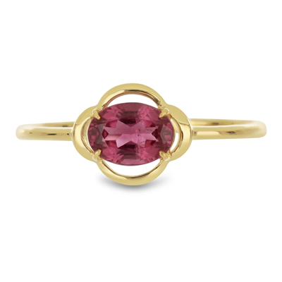 BUY 14K GOLD WITH PINK TOURMALINE GEMSTONE SINGLE STONE RING