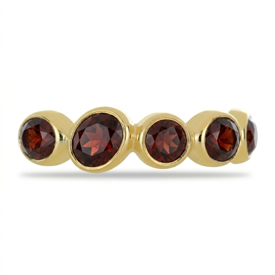 BUY GOLD PLATED MOLTEN RING WITH GARNET GEMSTONE