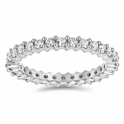 BUY 925 SILVER WITH WHITE MOISSANITE GEMSTONE ENGAGMENT BAND RING