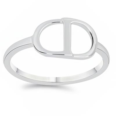 BUY 925 STERLING SILVER MINIMALIST OPEN OVAL GEOMETRIC RING
